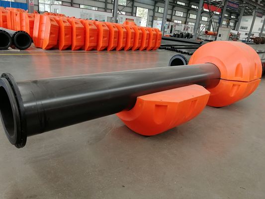 Floater de tuyaux en HDPE en forme de cylindre jaune/orange pour les besoins du client