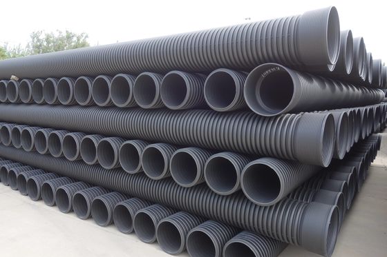 Pipe ondulée à double paroi en HDPE d'épaisseur personnalisée à haute résistance à la traction