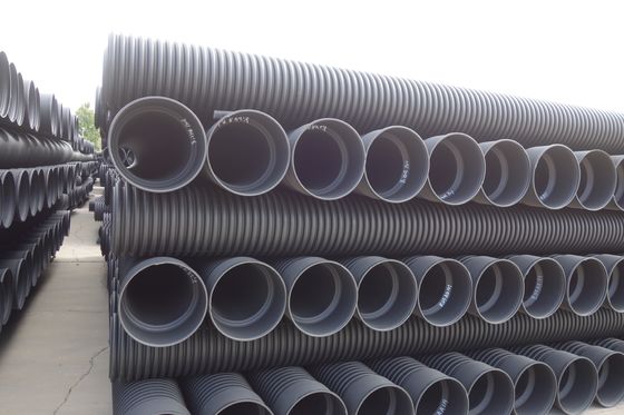 Pipe ondulée à double paroi en HDPE d'épaisseur personnalisée à haute résistance à la traction