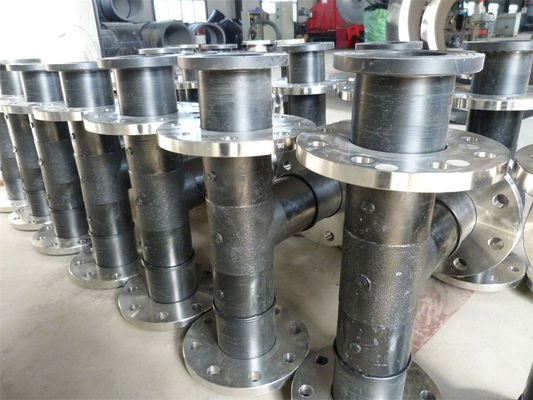 Soudure de connexion de dragage de tuyaux HDPE en blanc avec bandes bleues pour divers projets de dragage